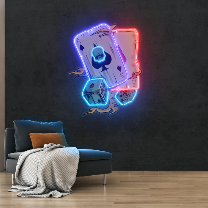 Kumar Poker Neon Art – UV Baskı – Neon Led Tabela