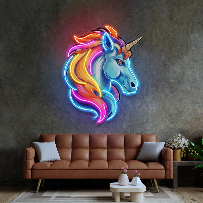 Unicorn Neon Art – UV Baskı – Neon Led Tabela