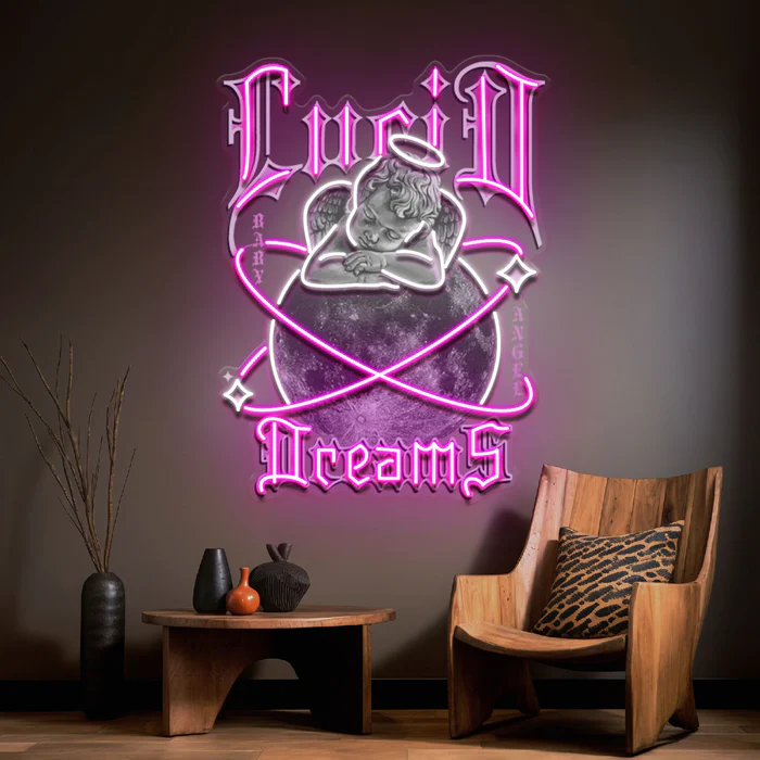 Rüya Gibi Cupid Rüyaları Collapse Art LED Neon Tabela Pop Art