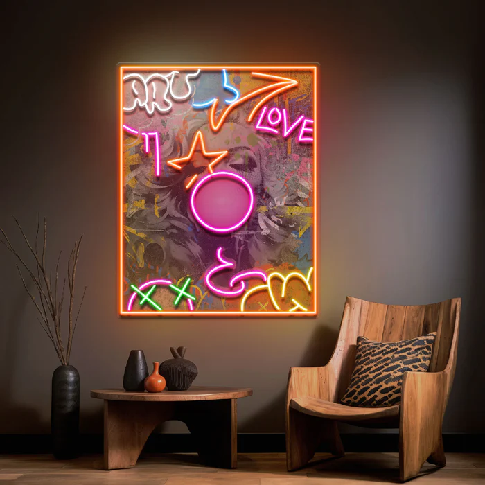 Art Love Collapse Art LED Neon Tabela Pop Art