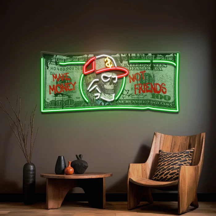 Paranın Gücü Collapse Art LED Neon Tabela Pop Art