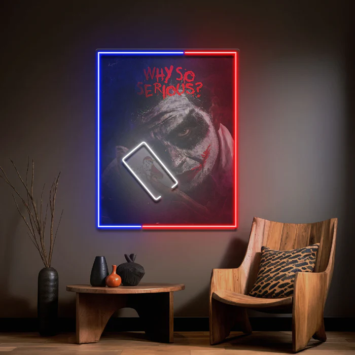 Joker Kart Oyunu Collapse Art LED Neon Tabela Pop Art