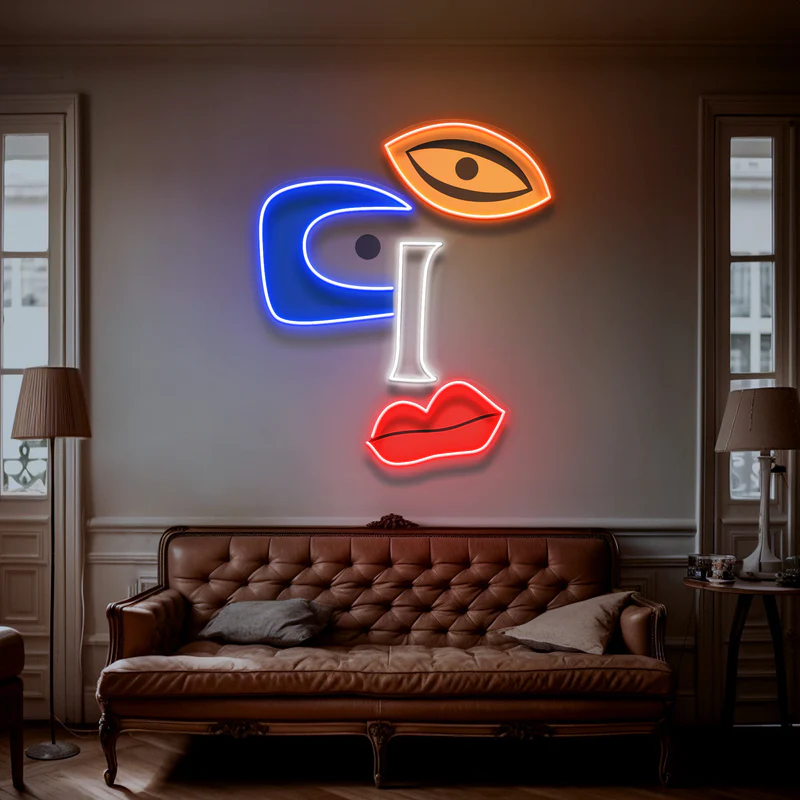 Soyut Surat Neon Art – UV Baskı – Neon Led Tabela