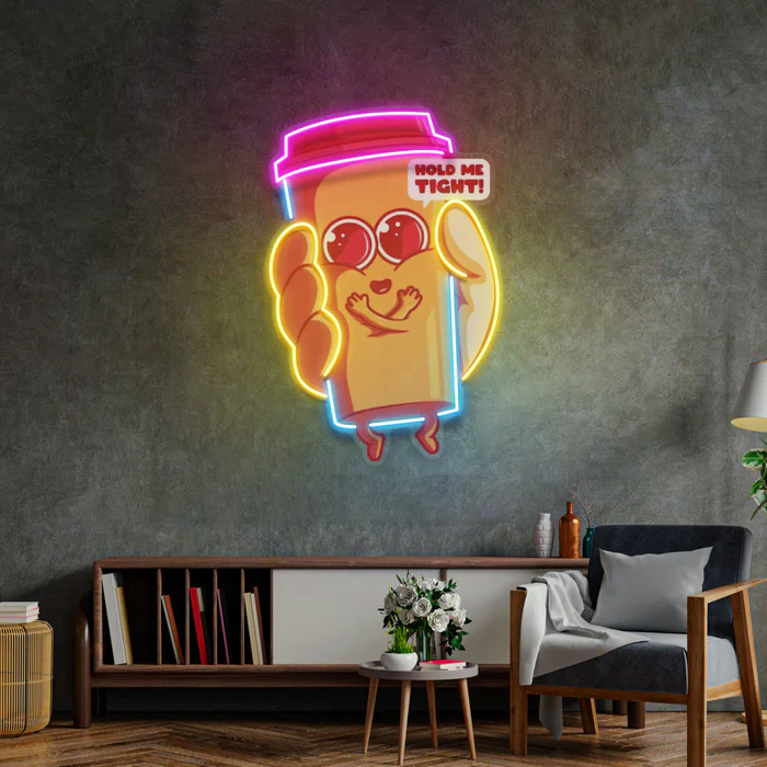 Elde Kahve Neon Art – UV Baskı – Neon Led Tabela