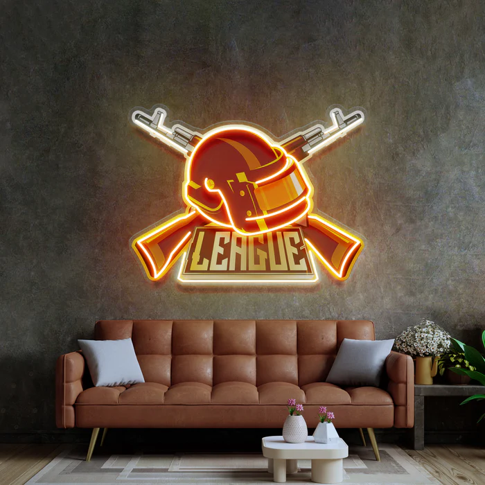 PUBG Neon Art – UV Baskı – Neon Led Tabela