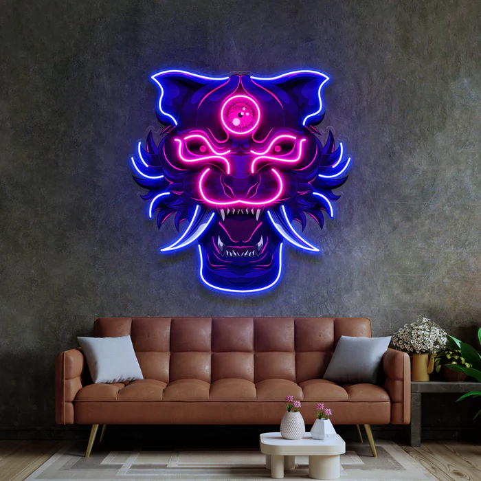 Şeytan KaplanNeon Art – UV Baskı – Neon Led Tabela