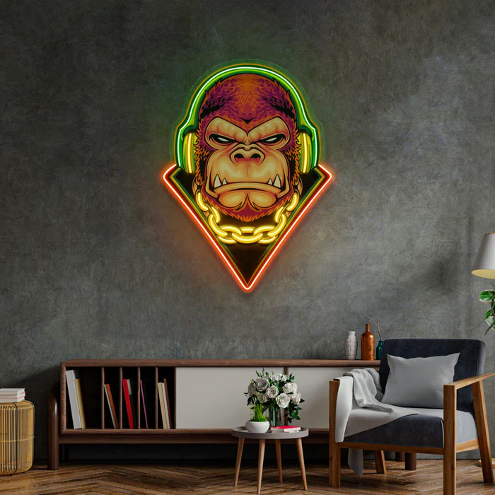 Elektro Goril Neon Art – UV Baskı – Neon Led Tabela