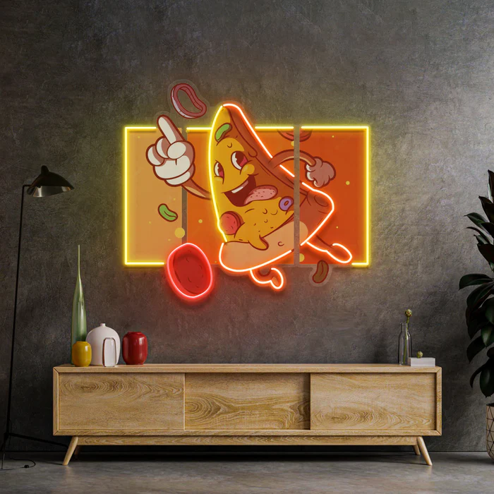 Havalı Pizza Dilimi Neon Art – UV Baskı – Neon Led Tabela