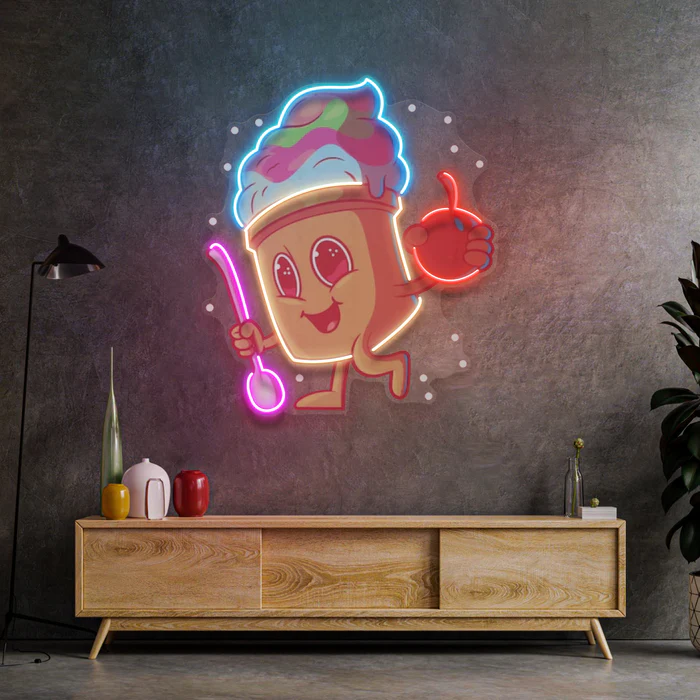 Havalı Dondurma Neon Art – UV Baskı – Neon Led Tabela
