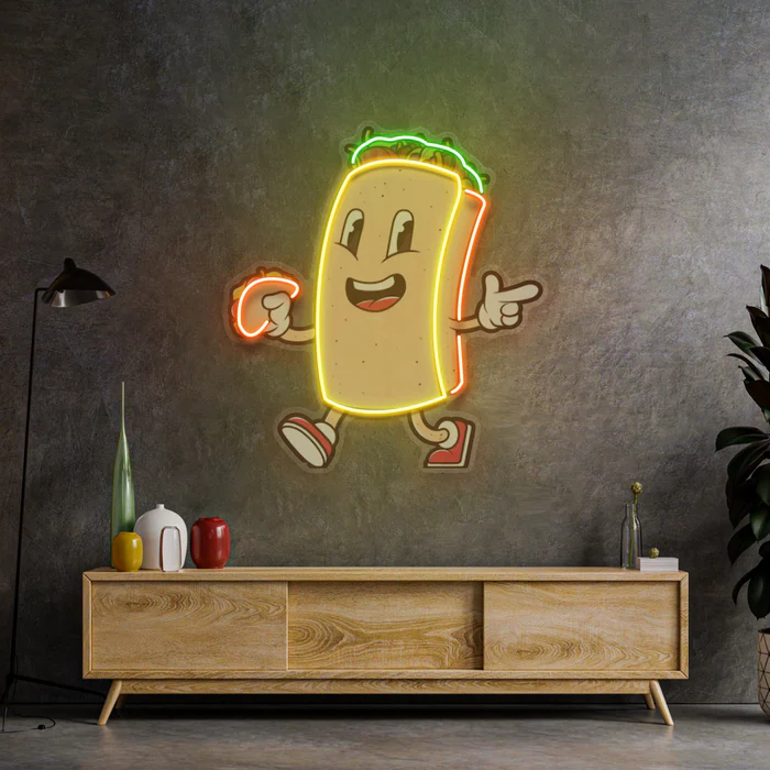 Havalı Burrito Neon Art – UV Baskı – Neon Led Tabela