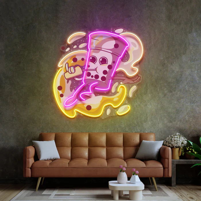 Surf Yapan Bubble Tea Neon Art – UV Baskı – Neon Led Tabela