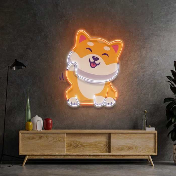 Tatlı Köpek Neon Art – UV Baskı – Neon Led Tabela