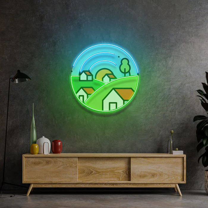 Çimenli Köyde Sabah Neon Art – UV Baskı – Neon Led Tabela