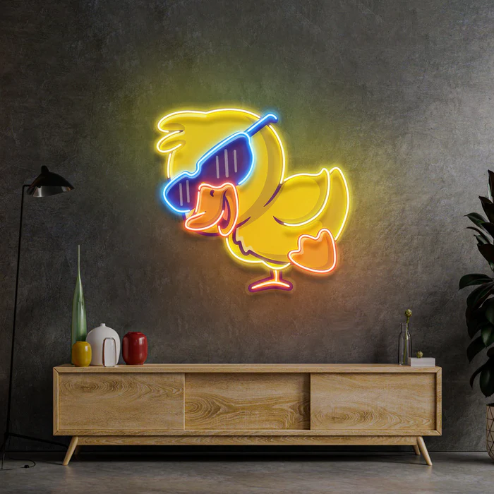 Havlı Ördek Neon Art – UV Baskı – Neon Led Tabela
