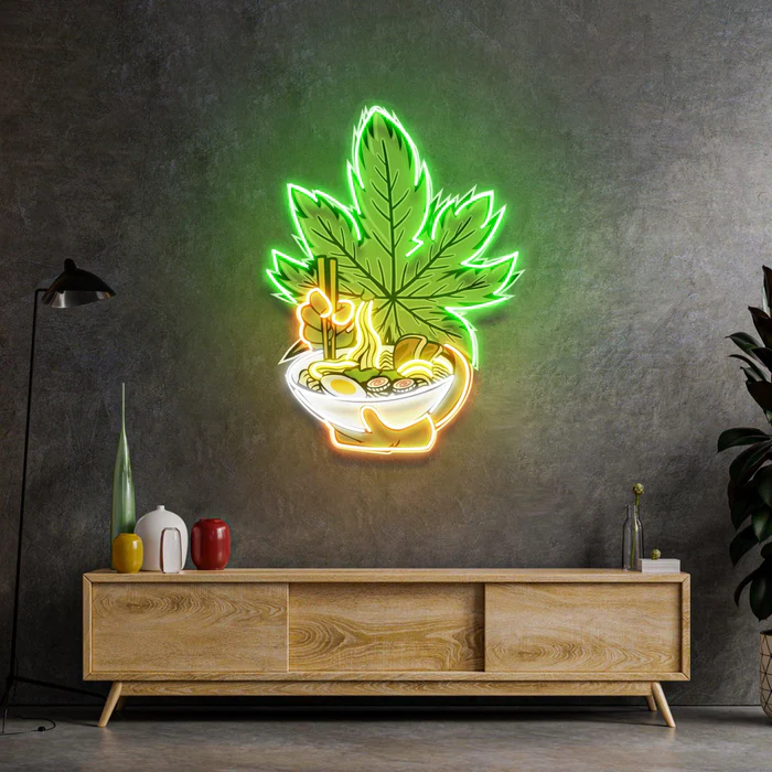 Esrar Ramen Yiyor Neon Art – UV Baskı – Neon Led Tabela