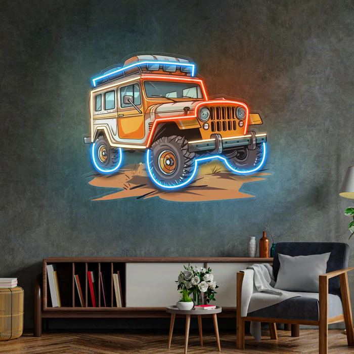 Jeep Neon Art – UV Baskı – Neon Led Tabela