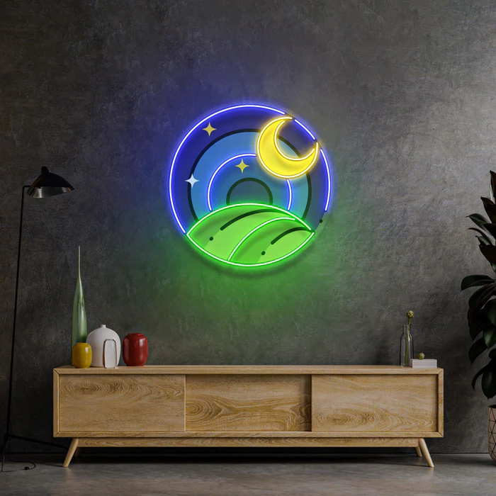 Yıldızlı Gece Neon Art – UV Baskı – Neon Led Tabela