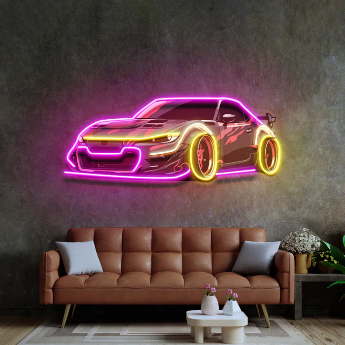 Araba Neon Art – UV Baskı – Neon Led Tabela