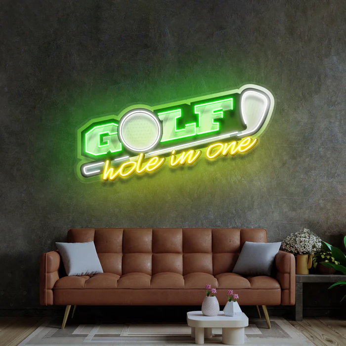 Golf hole in one Neon Art – UV Baskı – Neon Led Tabela