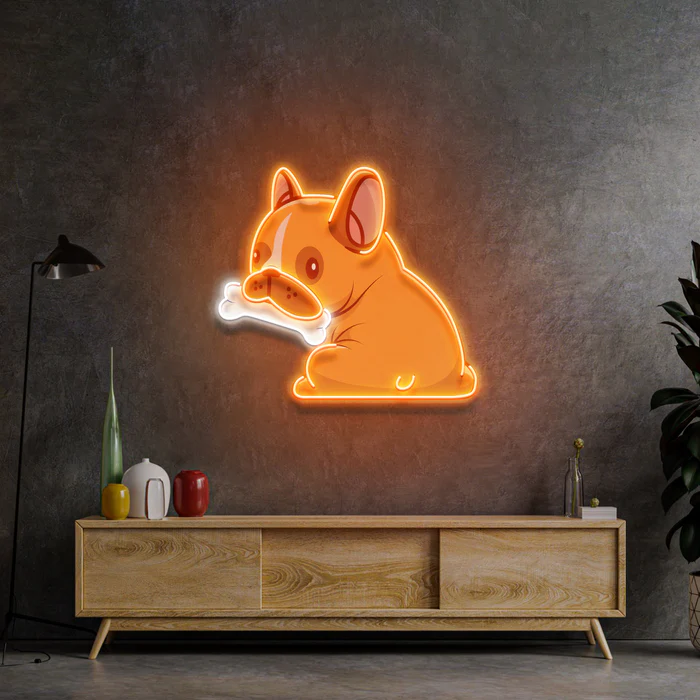 Köpek ve Kemik Neon Art – UV Baskı – Neon Led Tabela