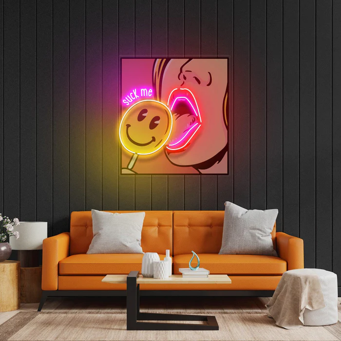 Suck Me Neon Art – UV Baskı – Neon Led Tabela