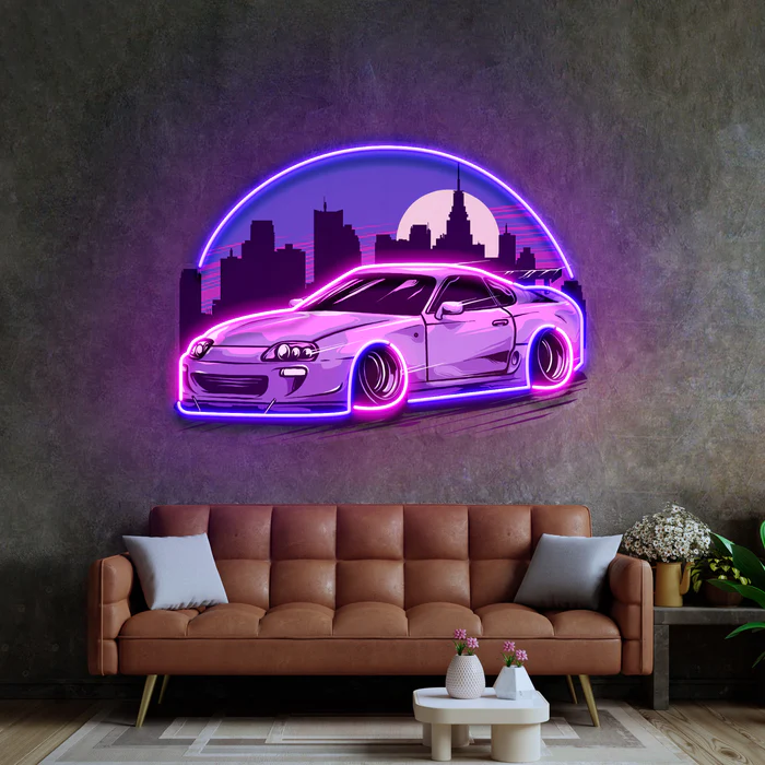 Supra MK4 Neon Art – UV Baskı – Neon Led Tabela