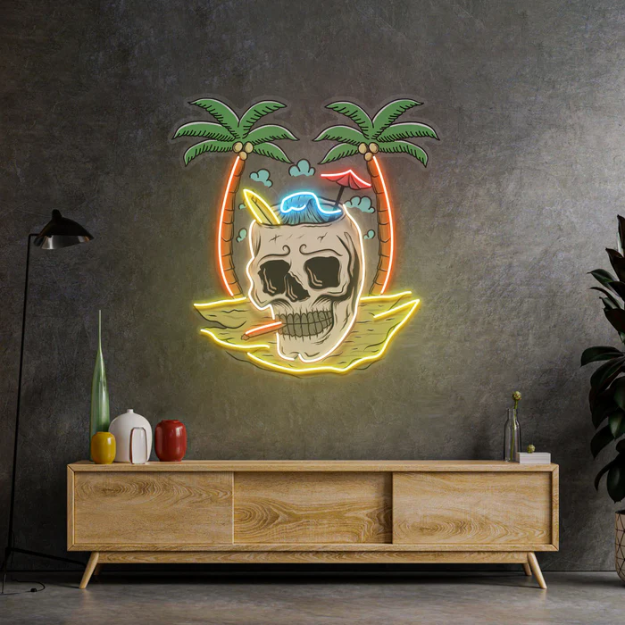 Kurukafa Ada Neon Art – UV Baskı – Neon Led Tabela