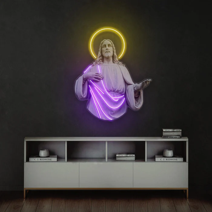Jesus Chris Neon Art – UV Baskı – Neon Led Tabela