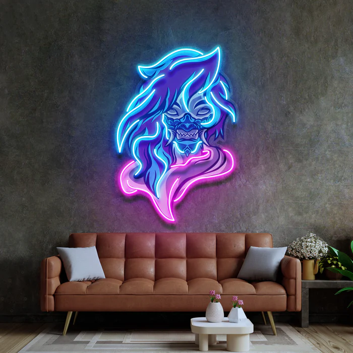 İblis Maskotu Neon Art – UV Baskı – Neon Led Tabela