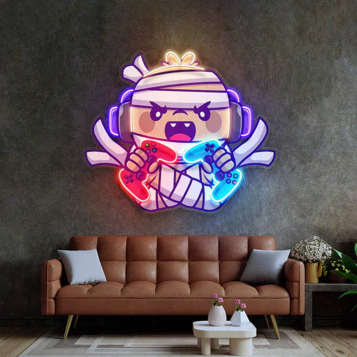 Gaming Mumya Neon Art – UV Baskı – Neon Led Tabela