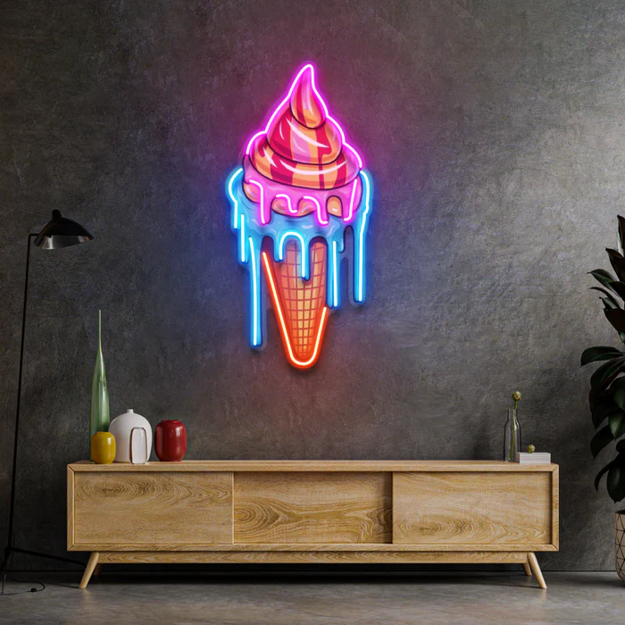 Dondurma Neon Art – UV Baskı – Neon Led Tabela