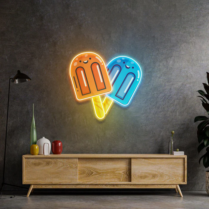 İki Dondurma Neon Art – UV Baskı – Neon Led Tabela
