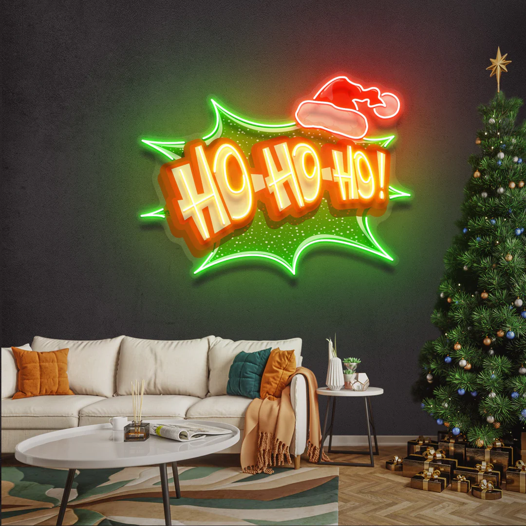 Ho Ho Ho Yılbaşı Neon Led Tabela