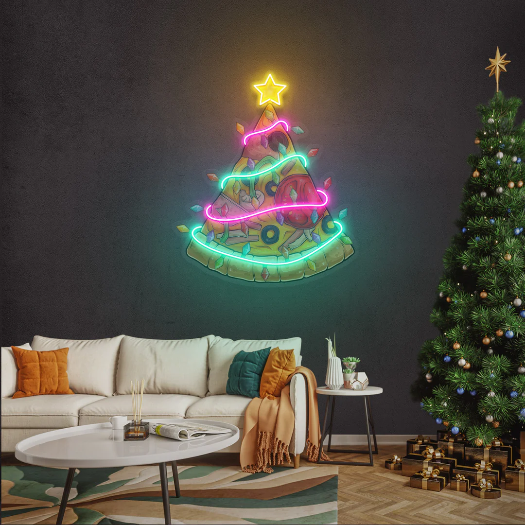 Geleneksel Yılbaşı Ağacı Neon Led Tabela
