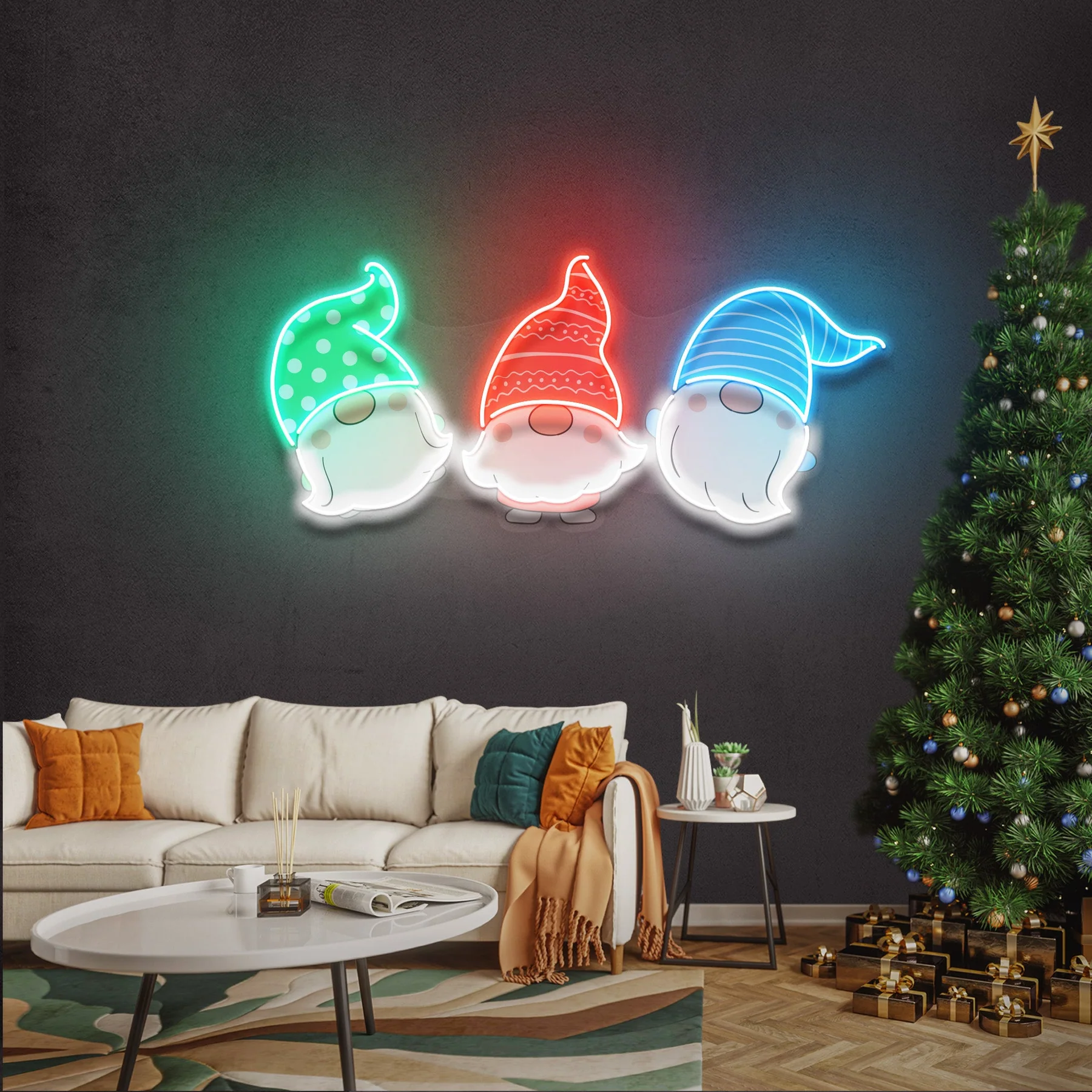 İskandinav Cüceleri Neon Led Tabela