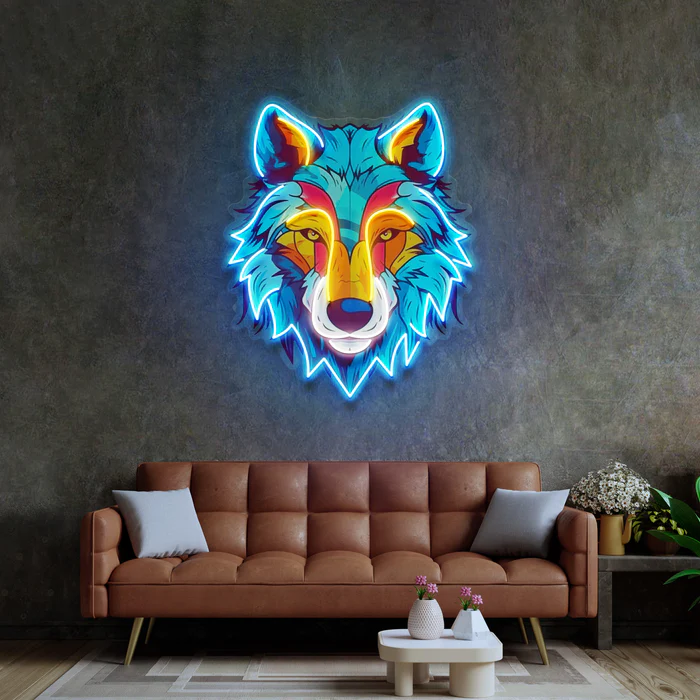 Renkli Kurt Neon Art – UV Baskı – Neon Led Tabela