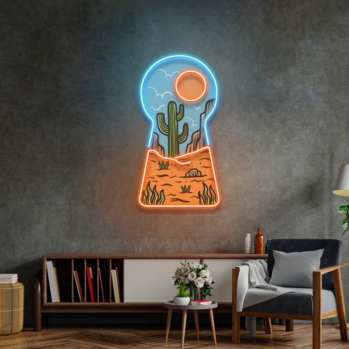 Çöl Anahtar Neon Art – UV Baskı – Neon Led Tabela