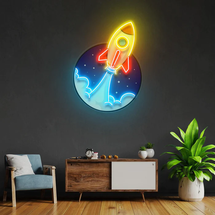Roket Neon Art – UV Baskı – Neon Led Tabela