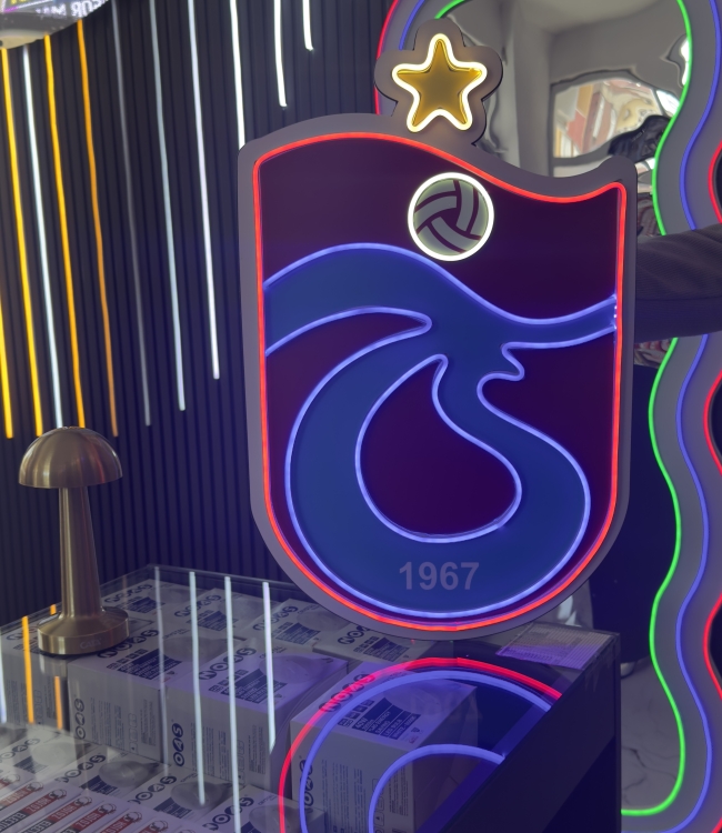 Trabzonspor Bordo Mavi Neon LED Duvar Dekorasyonu