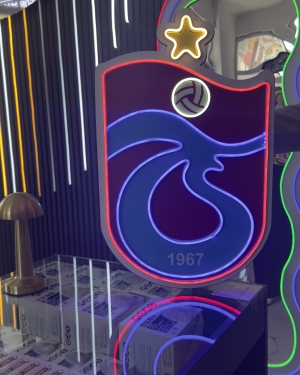 Trabzonspor Bordo Mavi Neon LED Duvar Dekorasyonu