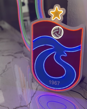 Trabzonspor Bordo Mavi Neon LED Duvar Dekorasyonu