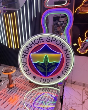 Fenerbahçe Neon LED Işıklı Duvar Dekorasyonu 60x60 cm