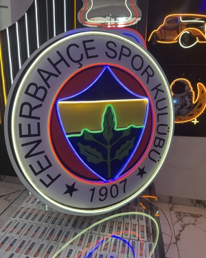 Fenerbahçe Neon LED Işıklı Duvar Dekorasyonu 80x80 cm