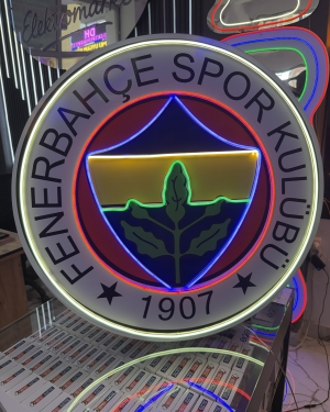 Fenerbahçe Neon LED Işıklı Duvar Dekorasyonu 80x80 cm