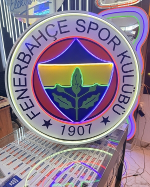 Fenerbahçe Neon LED Işıklı Duvar Dekorasyonu 80x80 cm