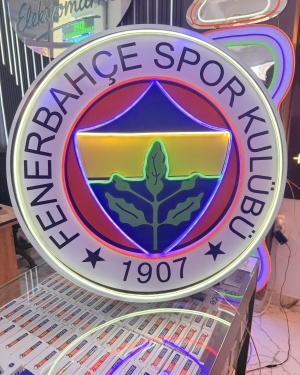 Fenerbahçe Neon LED Işıklı Duvar Dekorasyonu 80x80 cm