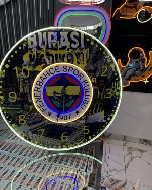 Neon Led Fenerbahçe Saat 60cm - Ev Ofis Dekorasyon