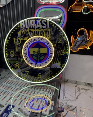 Neon Led Fenerbahçe Saat 60cm - Ev Ofis Dekorasyon