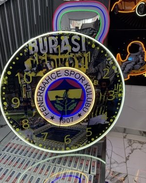 Neon Led Fenerbahçe Saat 60cm - Ev Ofis Dekorasyon