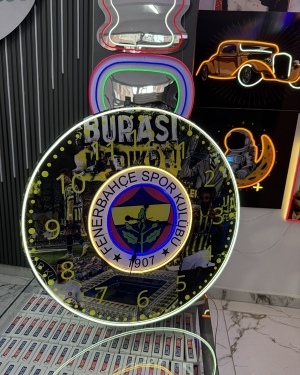 Neon Led Fenerbahçe Saat 60cm - Ev Ofis Dekorasyon